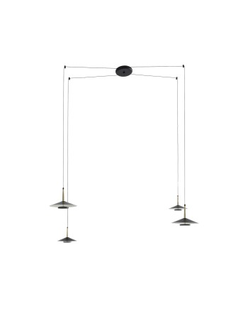 ORION * COLGANTE LED NEGRO/CUERO  4L*8W 3000K